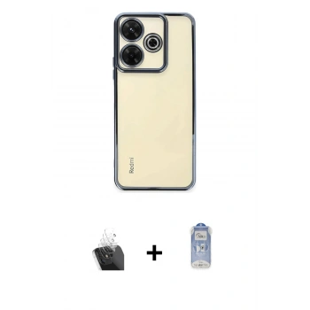 MARSİLYAN™- Redmi 13 4G Kılıf Vadi Minimal - Siyah Joko Magic 5D Cam + Kamera Lens Koruma Cam - SF