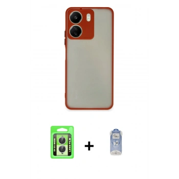 MARSİLYAN™- Redmi 13C Kılıf Ahenk Çizgi Serisi - Siyah Joko Magic 5D Cam + Raze Metal Kamera Lens - GS