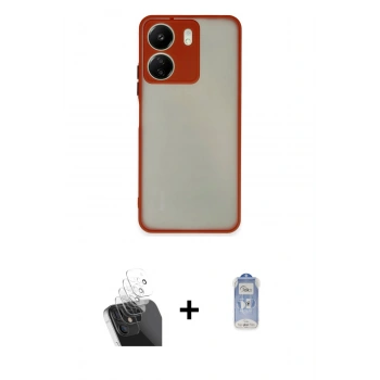 MARSİLYAN™- Redmi 13C Kılıf Ahenk Çizgi Serisi - Siyah Joko Magic 5D Cam + Kamera Lens Koruma Cam - SF