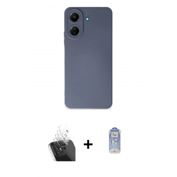 MARSİLYAN™- Redmi 13C Kılıf Ahenk Serisi - Siyah Joko Magic 5D Cam + Kamera Lens Koruma Cam - SF
