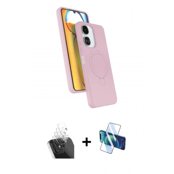 MARSİLYAN™- Redmi 13C Kılıf İz Işık Koleksiyonu - Siyah 3D Antistatik Seramik Nano Ekran Koruyucu + Kamera Lens Koruma Cam - SF