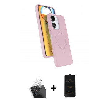 MARSİLYAN™- Redmi 13C Kılıf İz Işık Koleksiyonu - Siyah 6D Antistatik Mat Seramik Hayalet Nano Ekran Koruyucu + Kamera Lens Koruma Cam - SF
