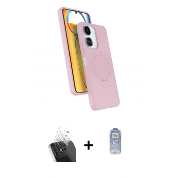 MARSİLYAN™- Redmi 13C Kılıf İz Işık Koleksiyonu - Siyah Joko Magic 5D Cam + Kamera Lens Koruma Cam - SF