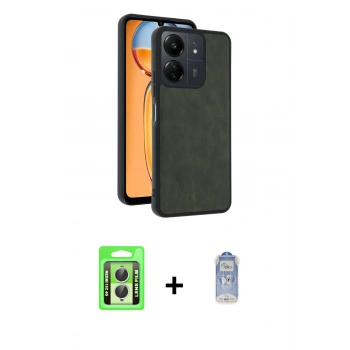 MARSİLYAN™- Redmi 13C Kılıf Kıvılcım Işık Serisi - Siyah Joko Magic 5D Cam + Raze Metal Kamera Lens - GS