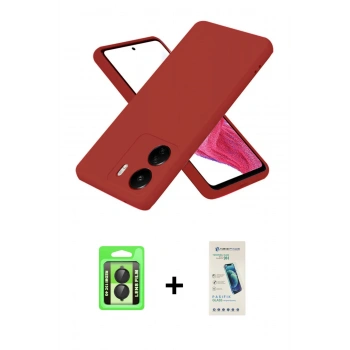 MARSİLYAN™- Redmi 13C Kılıf Kozmos Yansıma Özel Seri - Şeffaf Pasifik Cam Ekran Koruyucu + Raze Metal Kamera Lens - SH