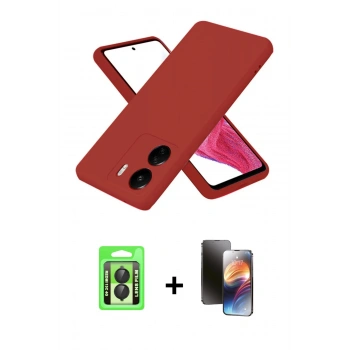 MARSİLYAN™- Redmi 13C Kılıf Kozmos Yansıma Özel Seri - Siyah 3D Antistatik Mat Seramik Nano Ekran Koruyucu + Raze Metal Kamera Lens - SH