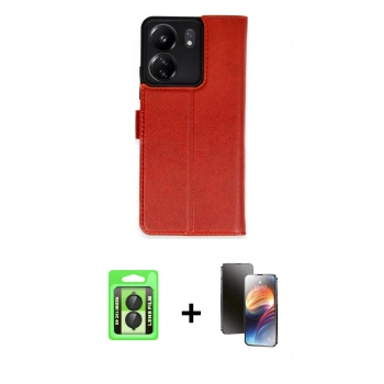 MARSİLYAN™- Redmi 13C Kılıf Siluet Işık Serisi - Siyah 3D Antistatik Mat Seramik Nano Ekran Koruyucu + Raze Metal Kamera Lens - SH