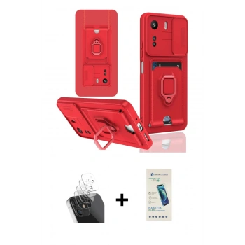 MARSİLYAN™- Redmi 13C Kılıf Vadi Form Prime - Şeffaf Pasifik Cam Ekran Koruyucu + Kamera Lens Koruma Cam - SF
