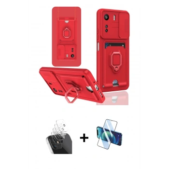MARSİLYAN™- Redmi 13C Kılıf Vadi Form Prime - Siyah 3D Antistatik Seramik Nano Ekran Koruyucu + Kamera Lens Koruma Cam - SF