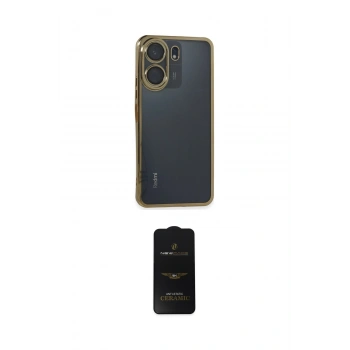 MARSİLYAN™- Redmi 13C Kılıf Vadi Minimal - Siyah 6D Antistatik Mat Seramik Hayalet Nano Ekran Koruyucu