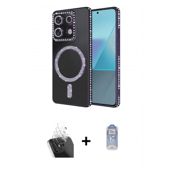 MARSİLYAN™- Redmi 13C Kılıf Zirve Doku Prime - Siyah Joko Magic 5D Cam + Kamera Lens Koruma Cam - SF