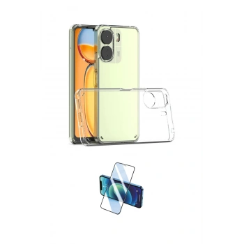 MARSİLYAN™- Redmi 13C Kılıf Zirve Doku - Siyah 3D Antistatik Seramik Nano Ekran Koruyucu
