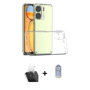 MARSİLYAN™- Redmi 13C Kılıf Zirve Doku - Siyah Joko Magic 5D Cam + Kamera Lens Koruma Cam - SF