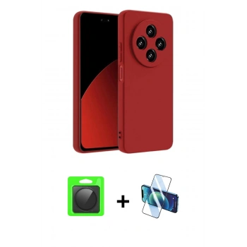 MARSİLYAN™- Redmi 14C Kılıf Ahenk Serisi - Siyah 3D Antistatik Seramik Nano Ekran Koruyucu + Raze Metal Kamera Lens - SH