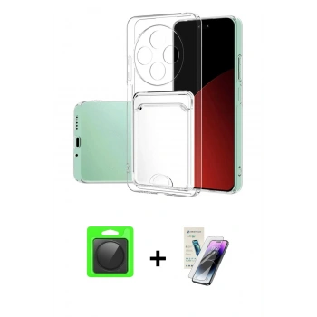 MARSİLYAN™- Redmi 14C Kılıf Doruk Klasik Koleksiyonu - Şeffaf Pasifik Cam Ekran Koruyucu + Raze Metal Kamera Lens - SH