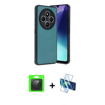 MARSİLYAN™- Redmi 14C Kılıf Kıvılcım Işık Serisi - Siyah 3D Antistatik Cam Ekran Koruyucu + Raze Metal Kamera Lens - SH