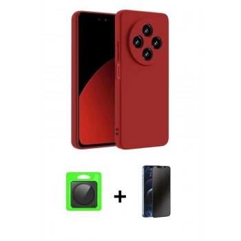 MARSİLYAN™- Redmi 14C Kılıf Kozmos Yansıma Özel Seri - Siyah 3D Antistatik Hayalet Cam Ekran Koruyucu + Raze Metal Kamera Lens - SH