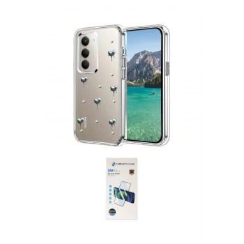 MARSİLYAN™- Redmi 15 4G Kılıf Yörünge Form - Siyah 3D Antistatik Cam Ekran Koruyucu