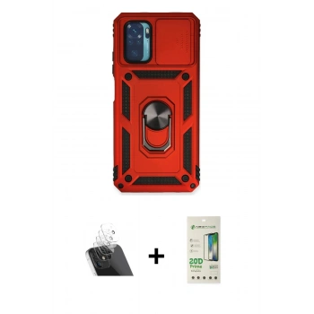MARSİLYAN™- Redmi Note 10 Kılıf Ahenk Klasik - Siyah 20D Premium Cam Ekran Koruyucu + Kamera Lens Koruma Cam - SF