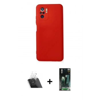 MARSİLYAN™- Redmi Note 10 Kılıf Ahenk Serisi - Şeffaf 360 Full Body Arka Koruyucu + Kamera Lens Koruma Cam - SF