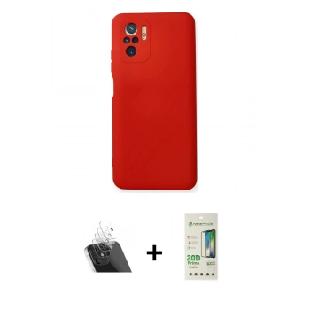MARSİLYAN™- Redmi Note 10 Kılıf Ahenk Serisi - Siyah 20D Premium Cam Ekran Koruyucu + Kamera Lens Koruma Cam - SF