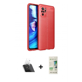 MARSİLYAN™- Redmi Note 10 Kılıf Doruk Klasik Özel Seri - Siyah 20D Premium Cam Ekran Koruyucu + Kamera Lens Koruma Cam - SF