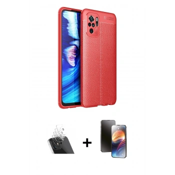MARSİLYAN™- Redmi Note 10 Kılıf Doruk Klasik Özel Seri - Siyah 3D Antistatik Mat Seramik Nano Ekran Koruyucu + Kamera Lens Koruma Cam - SF