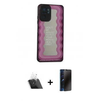 MARSİLYAN™- Redmi Note 10 Kılıf Odak Klasik Serisi - Siyah 3D Antistatik Hayalet Cam Ekran Koruyucu + Kamera Lens Koruma Cam - SF