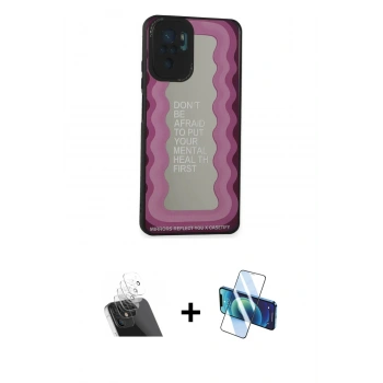 MARSİLYAN™- Redmi Note 10 Kılıf Odak Klasik Serisi - Siyah 3D Antistatik Seramik Nano Ekran Koruyucu + Kamera Lens Koruma Cam - SF