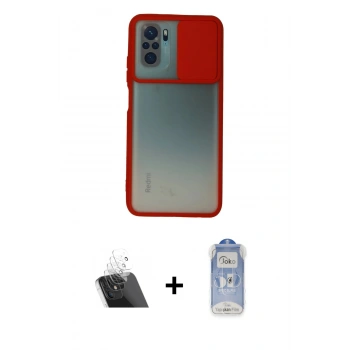 MARSİLYAN™- Redmi Note 10 Kılıf Vadi Çizgi - Şeffaf Joko Magic 5D Cam + Kamera Lens Koruma Cam - SF