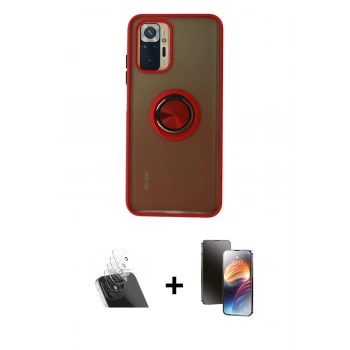 MARSİLYAN™- Redmi Note 10 Kılıf Yörünge Çizgi - Siyah 3D Antistatik Mat Seramik Nano Ekran Koruyucu + Kamera Lens Koruma Cam - SF