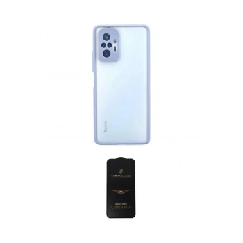 MARSİLYAN™- Redmi Note 10 Pro Kılıf Ahenk Çizgi Serisi - Siyah 6D Antistatik Mat Seramik Hayalet Nano Ekran Koruyucu