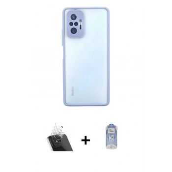 MARSİLYAN™- Redmi Note 10 Pro Kılıf Ahenk Çizgi Serisi - Siyah Joko Magic 5D Cam + Kamera Lens Koruma Cam - SF