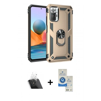 MARSİLYAN™- Redmi Note 10 Pro Kılıf Ahenk Klasik Koleksiyonu - Şeffaf Royal Nano Ekran Koruyucu + Kamera Lens Koruma Cam - SF