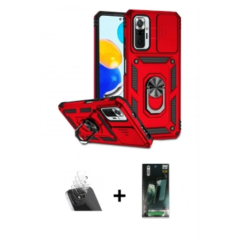 MARSİLYAN™- Redmi Note 10 Pro Kılıf Ahenk Klasik - Şeffaf 360 Full Body Arka Koruyucu + Kamera Lens Koruma Cam - SF
