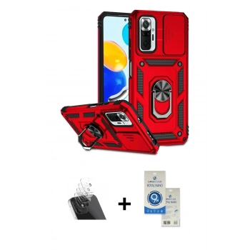 MARSİLYAN™- Redmi Note 10 Pro Kılıf Ahenk Klasik - Şeffaf Royal Nano Ekran Koruyucu + Kamera Lens Koruma Cam - SF