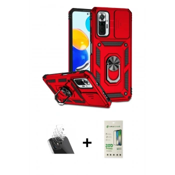 MARSİLYAN™- Redmi Note 10 Pro Kılıf Ahenk Klasik - Siyah 20D Premium Cam Ekran Koruyucu + Kamera Lens Koruma Cam - SF