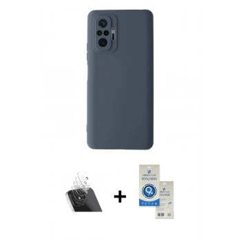 MARSİLYAN™- Redmi Note 10 Pro Kılıf Ahenk Serisi - Şeffaf Royal Nano Ekran Koruyucu + Kamera Lens Koruma Cam - SF