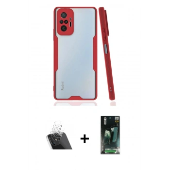 MARSİLYAN™- Redmi Note 10 Pro Kılıf Atlas Asil Serisi - Şeffaf 360 Full Body Arka Koruyucu + Kamera Lens Koruma Cam - SF