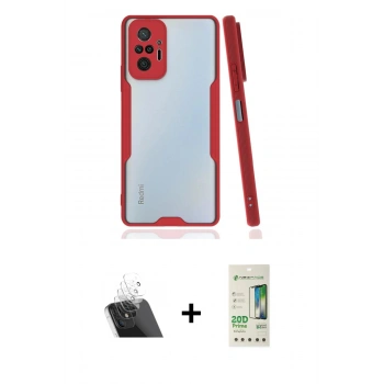 MARSİLYAN™- Redmi Note 10 Pro Kılıf Atlas Asil Serisi - Siyah 20D Premium Cam Ekran Koruyucu + Kamera Lens Koruma Cam - SF
