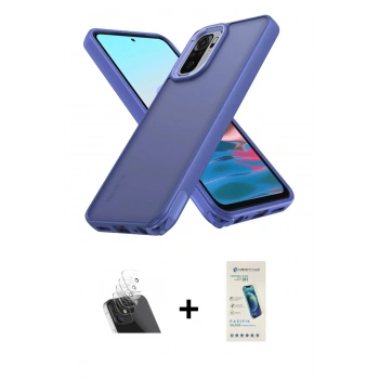 MARSİLYAN™- Redmi Note 10 Pro Kılıf Atlas Form - Şeffaf Pasifik Cam Ekran Koruyucu + Kamera Lens Koruma Cam - SF