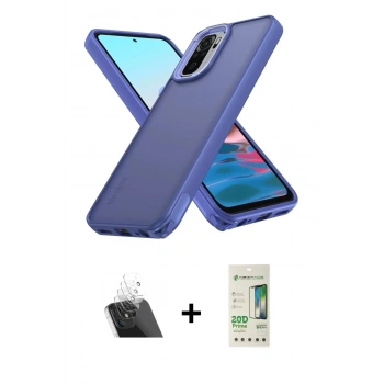 MARSİLYAN™- Redmi Note 10 Pro Kılıf Atlas Form - Siyah 20D Premium Cam Ekran Koruyucu + Kamera Lens Koruma Cam - SF