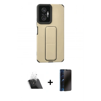 MARSİLYAN™- Redmi Note 10 Pro Kılıf Çekirdek Yansıma - Siyah 3D Antistatik Hayalet Cam Ekran Koruyucu + Kamera Lens Koruma Cam - SF