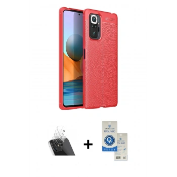 MARSİLYAN™- Redmi Note 10 Pro Kılıf Doruk Klasik Özel Seri - Şeffaf Royal Nano Ekran Koruyucu + Kamera Lens Koruma Cam - SF