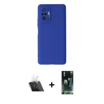 MARSİLYAN™- Redmi Note 10 Pro Kılıf Kozmos Yansıma Özel Seri - Şeffaf 360 Full Body Arka Koruyucu + Kamera Lens Koruma Cam - SF
