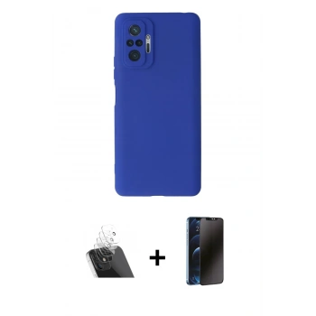MARSİLYAN™- Redmi Note 10 Pro Kılıf Kozmos Yansıma Özel Seri - Siyah 3D Antistatik Hayalet Cam Ekran Koruyucu + Kamera Lens Koruma Cam - SF