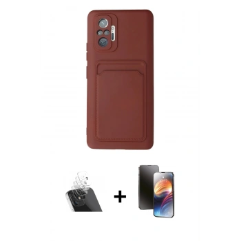 MARSİLYAN™- Redmi Note 10 Pro Kılıf Vadi Çizgi Prime - Siyah 3D Antistatik Mat Seramik Nano Ekran Koruyucu + Kamera Lens Koruma Cam - SF