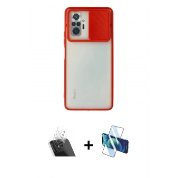 MARSİLYAN™- Redmi Note 10 Pro Kılıf Vadi Çizgi - Siyah 3D Antistatik Cam Ekran Koruyucu + Kamera Lens Koruma Cam - SF