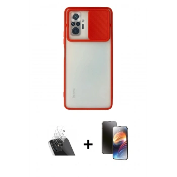 MARSİLYAN™- Redmi Note 10 Pro Kılıf Vadi Çizgi - Siyah 3D Antistatik Mat Seramik Nano Ekran Koruyucu + Kamera Lens Koruma Cam - SF