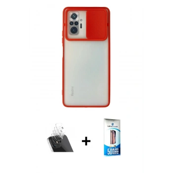 MARSİLYAN™- Redmi Note 10 Pro Kılıf Vadi Çizgi - Siyah 5D Eko Cam Ekran Koruyucu + Kamera Lens Koruma Cam - SF